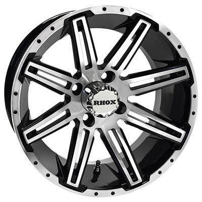 Red Hawk TIR-RX275 Wheel Machined Gloss Black, 14x7, ET-25 Golf Carts