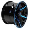 Red Hawk TIR-RX399-BBL Wheel Gloss Black with Blue, 12x7 ET-25 Golf Carts view 2