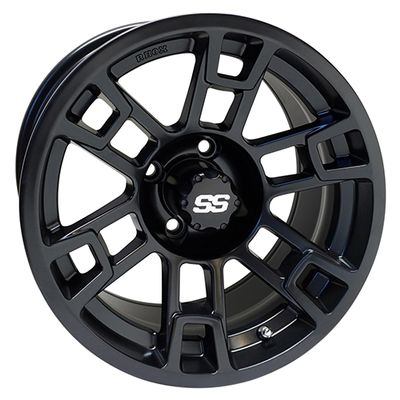 Red Hawk TIR-RX391-MB Wheel, Matte Black, 14x7 ET-25 Golf Carts