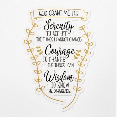 Decal Stickers of Serenity Prayer Premium Indoor (No Waterproof) Vinyl Decal Stickers for Laptop Phone Accessory Helmet Car Window Mug Tuber Cup Door Wall Decoration NVCVER3g22221BL