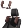 Rioler Car Side Headrest Pillow PU Leather Car Neck Seat Head Support Rest Cushion Universal Headrest Neck Pillow Rest Cushion 360Adjustable (Brown) view 2
