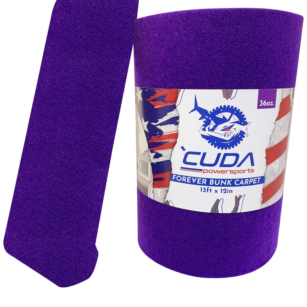 Cuda Boat Trailer Bunk Carpet 12 Inch Wide x 13ft-New Forever 44 Oz Roll Boat Trailer Carpet for Runners Marine Grade Parts Accessories Purple Lift Runners Covers 36 Waterproof
