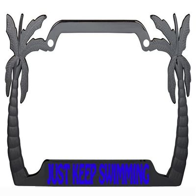 Just Keep Swimming Style Palm Tree Heavy Duty Metal License Plate Frame Beach License Plate Car Holder