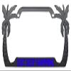 Just Keep Swimming Style Palm Tree Heavy Duty Metal License Plate Frame Beach License Plate Car Holder view 1