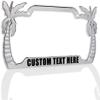 Just Keep Swimming Style Palm Tree Heavy Duty Metal License Plate Frame Beach License Plate Car Holder view 3