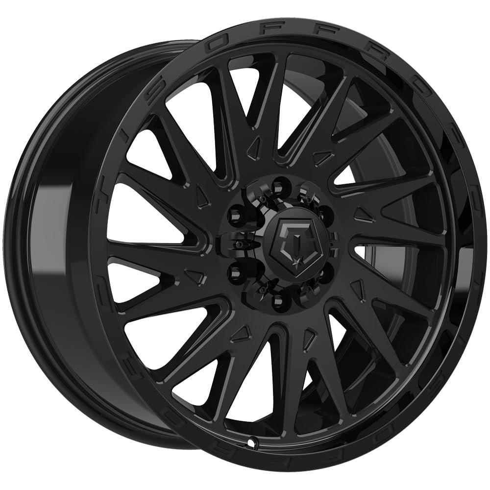 TIS 547B 20X9 Gloss Black with Cast Lip Logo - 5X5.00 / 5X5.50 Bolt Pattern, +00 Offset, Hub Bore 78.1mm