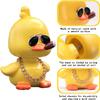 wonuu Cute Yellow Duck Car Ornaments Cool Duck Car Dashboard Decorations Shaking Head Doll view 3
