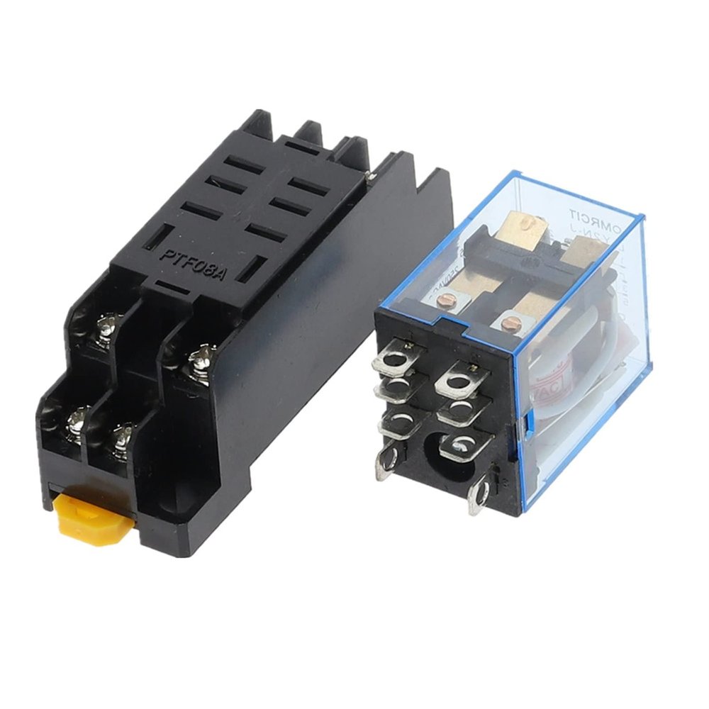 GUMMMY 12V 24V 36V 110V 220V 380V DC/AC 10A 8PIN Coil Power Relay DPDT LY2NJ HH62P HHC68A-2Z with Socket Base (Size : AC 380V)