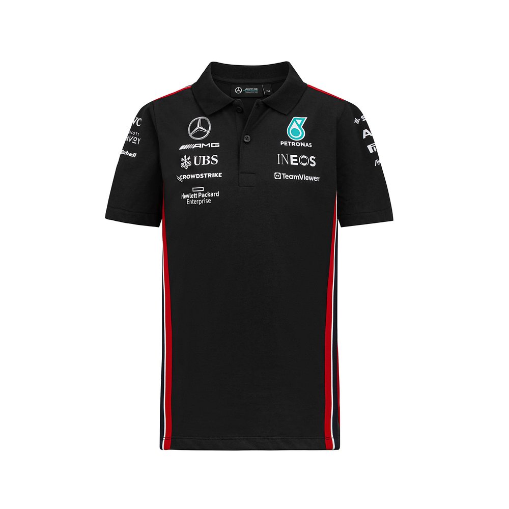 Mercedes AMG Petronas Formula One Team - Kids 2023 Team Polo - Black - Size: M (11/12 Years)
