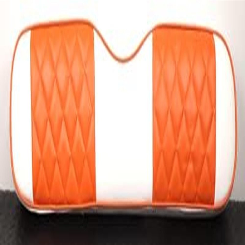 Huskey Golf Cart Front Seat Cover Compatible with Yamaha G29 Drive & Drive 2 2007-Up Models, Custom Fit, White/Orange Diamond Stitching, Marine Grade Vinyl, Staple On