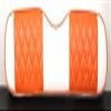 Huskey Golf Cart Front Seat Cover Compatible with Yamaha G29 Drive & Drive 2 2007-Up Models, Custom Fit, White/Orange Diamond Stitching, Marine Grade Vinyl, Staple On view 1
