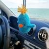 Blue Bird, Crochet Handmade Knitting Rearview Mirror Charm Decor, Car Decor Aesthetic Pendant Car Interior Ornament for Gifts view 2
