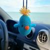 Blue Bird, Crochet Handmade Knitting Rearview Mirror Charm Decor, Car Decor Aesthetic Pendant Car Interior Ornament for Gifts view 4