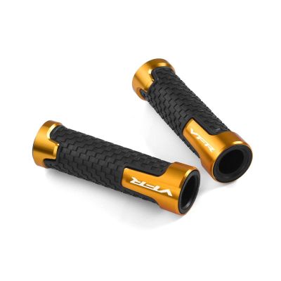 RESKIO Motorcycle Handlebar Motorcycle Rubber Carbon Hand Grips Handgrips for Honda VFR 800 1200x VFR800 VFR800X VFR800F VFR1200x Crosstourer Accessories Motorbike Handlebar Grip (Color : Gold)