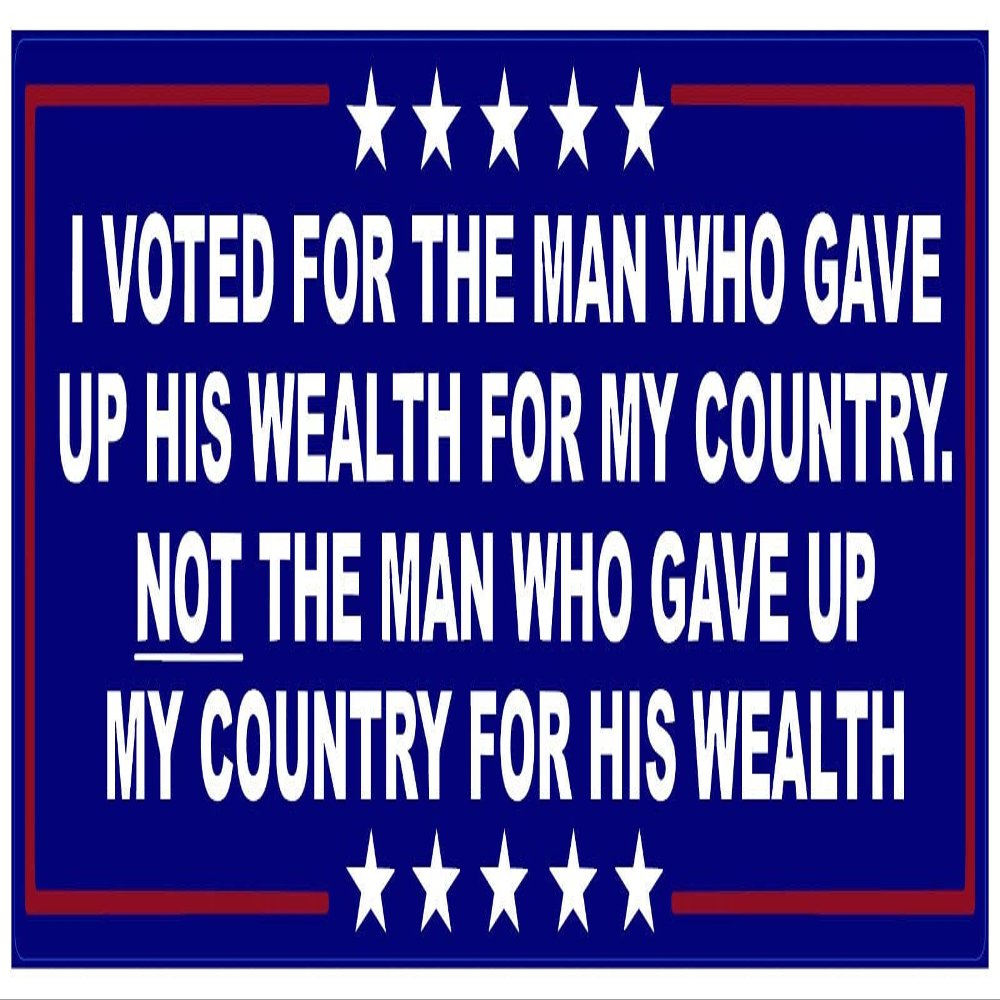 Anti Joe Biden Bumper Sticker GAVE UP My Country for HIS Wealth Vinyl Sticker for Car Decal Truck Window Car Bumper Sticker (3")