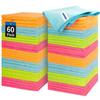 HOMERHYME Microfiber Cleaning Cloth - 60 Pack Shop Towels, 12" x 12" Cleaning Rags Lint Free, Reusable Microfiber Towels for Cars Kitchen Automotive House Office view 1