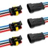 I Little Bamboo 3Pin Way 16 AWG Waterproof Electrical Connectors, Male and Female Way 16 AWG Wire Harness Plug Socket Kit Suitable for Car, Truck, Boat, Motorcycle, Trike, Caravan, Marine-3 PACK view 1