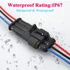 I Little Bamboo 3Pin Way 16 AWG Waterproof Electrical Connectors, Male and Female Way 16 AWG Wire Harness Plug Socket Kit Suitable for Car, Truck, Boat, Motorcycle, Trike, Caravan, Marine-3 PACK view 3
