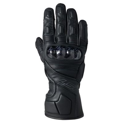 RST Fulcrum CE Waterproof Motorcycle Gloves Leather/Performance Shell, Ventilation Panels, CE Certified Impact Protection Road/Adventure Use (Black/Black, US 07)