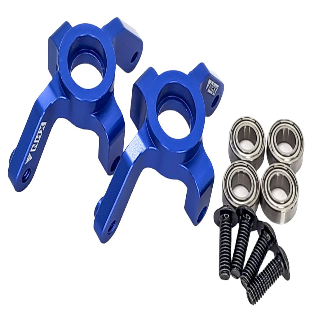 NHX RC Aluminum Front/Rear Steering Knuckle with Bearings for 1/10 Redcat Blackout XTE/XBE/SC -Blue