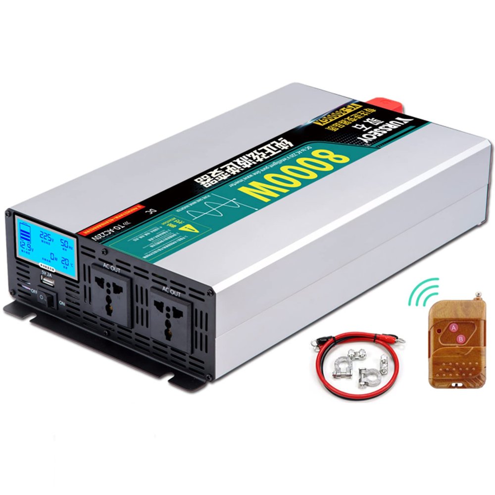 ROGHA Converter 7000W 8000W 10000W Power Inverter Car Charger DC 12V 24V 48V 60V to 220V AC Car Inverter Converter,8000W-12V
