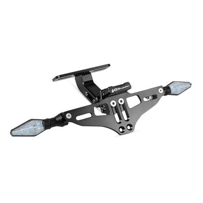 for Suzuki for V-Strom 1000 1050 X XT for DL250 650 1000 VSTROM Rear License Plate Holder Bracket with Light Tail Tidy Fender Eliminator (Color : B Black)