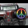 LOJAOGON Rainbow Peace Spare Tire Cover Wheel Protectors Dust-Proof Wheel Tire Cover Fit Trailer, Rv, Sand Many Vehicle 15inch view 2