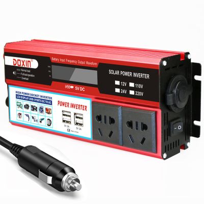 ROGHA Car Power Inverter DC 12V 24V to AC 110V 220V Voltage Converter with 4 USB Charger, Car Inverter Used for Laptop, Pad, Phones, Tablet, Peak 2000W,24V-110V