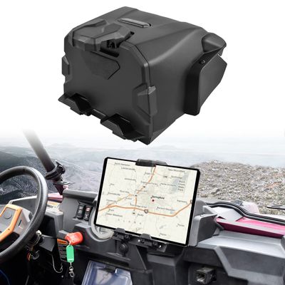 SAUTVS Tablet Holder Phone Mount with Storage Box for Polaris RZR XP 1000/ XP 4 1000 2014-2018 Accessories, Electronic Device GPS Phone Holder Tablet Mount with Storage Bin