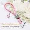 Crystal Car Keychain for Women, Fashion Keychain Accessories With Bling Rhinestones, Key Decorations for Women Auto, Universal for Car Key (Pink) view 3