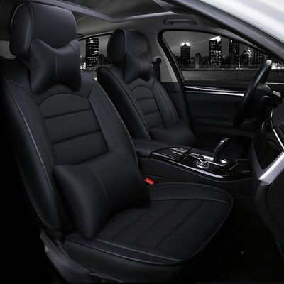 rasiarpio 5-Seat Car Seat Covers for FX35 2003-2012 Full Set Faux Leather Protector Automotive Seat Covers with Pillow Waterproof Vehicle Cushion Cover Universal Black
