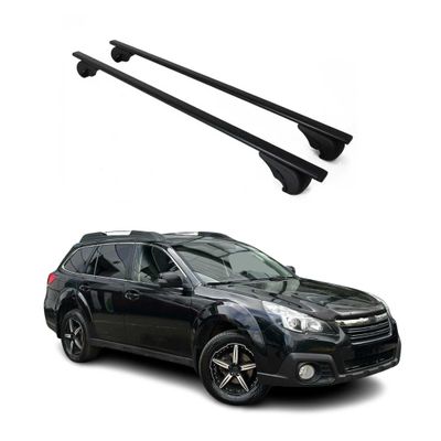 OMAC Roof Rack Cross Bars for Subaru Outback 2010-2014 Lockable 165Lbs Steel Black 2Pcs fits Cargo Carriers Kayak Canoe Bike Snowboard