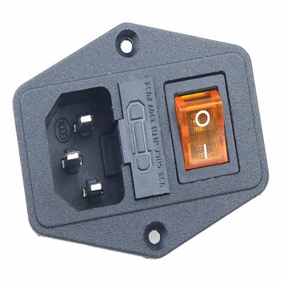 KAVJU 10A Fuse!Red Yellow Green Blue Black Rocker Switch Fused C14 IEC320 Inlet Power Socket Fuse Switch Connector (Color : Yellow, Size : 3PIN_1PCS)