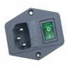 KAVJU 10A Fuse!Red Yellow Green Blue Black Rocker Switch Fused C14 IEC320 Inlet Power Socket Fuse Switch Connector (Color : Green, Size : 4PIN_1PCS) view 1