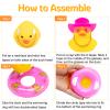 wonuu Car Rubber Duck Car Duck Decoration Dashboard Car Ornament for Car Dashboard Decoration Accessories with Mini Flower Hat Swim Ring Necklace and Sunglasses, I_red Heart Glasses&Pink Hat view 3