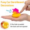 wonuu Car Rubber Duck Car Duck Decoration Dashboard Car Ornament for Car Dashboard Decoration Accessories with Mini Flower Hat Swim Ring Necklace and Sunglasses, I_red Heart Glasses&Pink Hat view 4