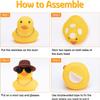 wonuu Rubber Duck Car Ornaments Yellow Duck Car Dashboard Decorations with Propeller Helmet for Christmas Decor and Home Decorations for Adults (X-Pink Top Hat) view 3
