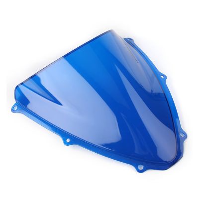 Wind Screen Shield Motorcycle Windscreen ABS Windproof Double Bubble Windshield For S&UZUKI GSXR600 GSXR750 G&SX-R600 G&SX-R750 K6 For G&SXR G&SX-R 600 750 2006 2007 06 07 Air Deflector ( Color : Blue