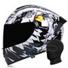 Motorcycle Bluetooth Full Face Helmet, Integrated Bluetooth Helmet, DOT/ECE Approved Full Face Flip Up Helmet, Multiple Vents Motorbike Helmet with Microphone for Adults 55-64CM view 1