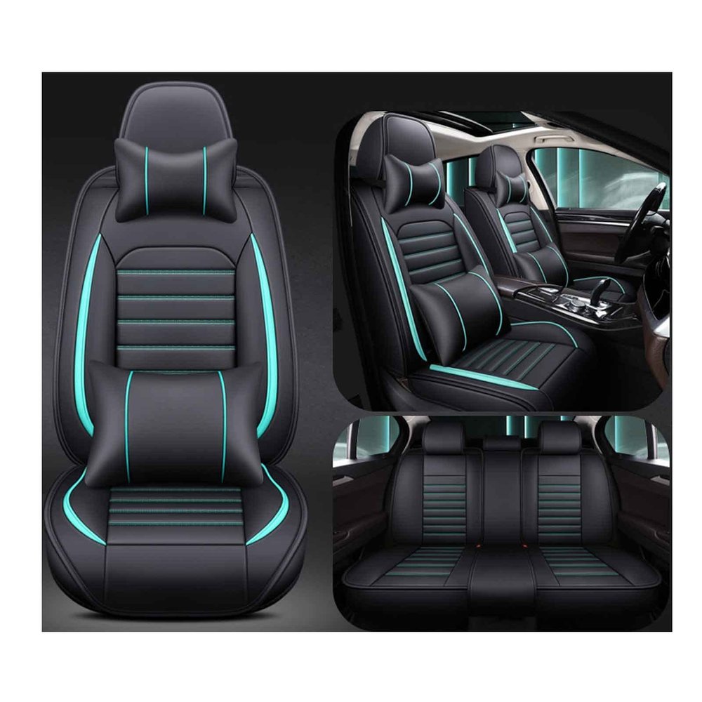 AKSHVA Car Seat Cover Waterproof Full Set Leather, for Mercedes-Benz MB Bus, 1988-1996, Leather 5-Seat Car Seat Covers All Weather Front and Rear Seat Cover Protector (Color : B)