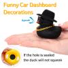 wonuu Car Accessories Rubber Ducks Dashboard Decorations Rubber Duck Pink Accessories Dashboard Duck Car Decorations Car Ducks for Dashboard Car Duck Car Dashboard Decorations, BG-Black-tophatblack view 2
