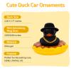 wonuu Car Accessories Rubber Ducks Dashboard Decorations Rubber Duck Pink Accessories Dashboard Duck Car Decorations Car Ducks for Dashboard Car Duck Car Dashboard Decorations, BG-Black-tophatblack view 3