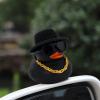 wonuu Car Accessories Rubber Ducks Dashboard Decorations Rubber Duck Pink Accessories Dashboard Duck Car Decorations Car Ducks for Dashboard Car Duck Car Dashboard Decorations, BG-Black-tophatblack view 4