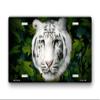 White Tiger on Leaves License Plate view 1