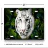 White Tiger on Leaves License Plate view 3