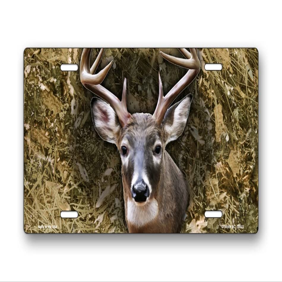 Buck on Camo License Plate