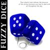 ZONETECH Blue 3" Square Hanging Dice-Soft Fuzzy Decorative Vehicle Hanging Mirror Dice with White Dots - 2 Pack view 2