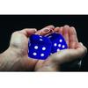ZONETECH Blue 3" Square Hanging Dice-Soft Fuzzy Decorative Vehicle Hanging Mirror Dice with White Dots - 2 Pack view 3