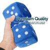 ZONETECH Blue Teal 3" Square Hanging Dice-Soft Fuzzy Decorative Vehicle Hanging Mirror Dice with White Dots 2 Pack view 2
