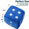 ZONETECH Blue Teal 3" Square Hanging Dice-Soft Fuzzy Decorative Vehicle Hanging Mirror Dice with White Dots 2 Pack view 3